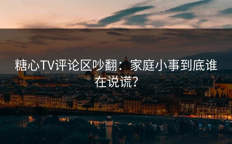 糖心TV评论区吵翻：家庭小事到底谁在说谎？